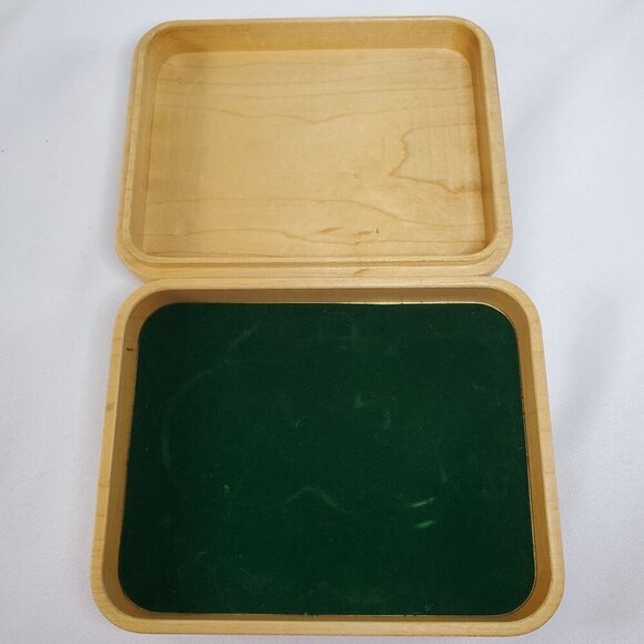 VTG Laz-Art Laser Etched Handcrafted Wood Lidded Jewelry Box Trinket Geese - Picture 10 of 12